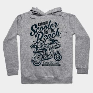 Scooter on the Beach Vintage Design Hoodie